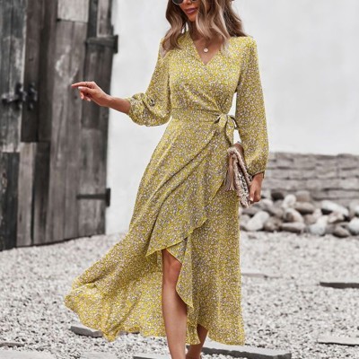 Printed wrap dress