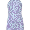  All over abstract knit intarsia halter dress