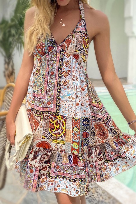 Scarf print dress