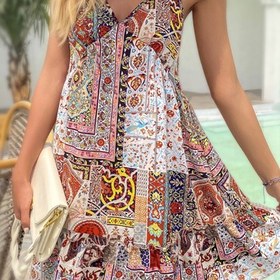 Scarf print dress