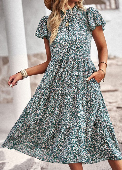 Miss Sparkling Tiered Floral Dress