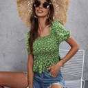  Miss Sparkling Smocked Floral Top