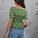  Miss Sparkling Smocked Floral Top