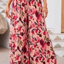 Pink Floral Small Wide Leg Pants