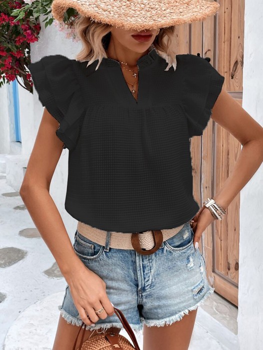 Miss Sparkling Ruffle sleeve blouse