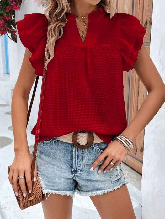 Miss Sparkling Ruffle sleeve blouse