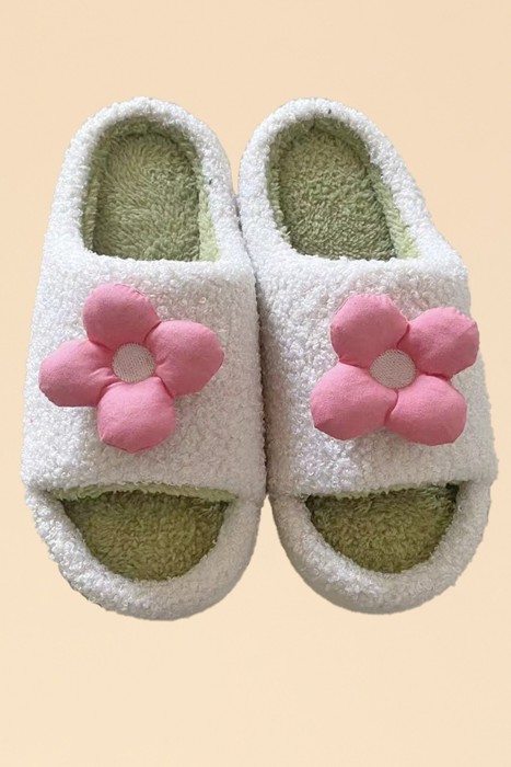 Puffy flower slippers