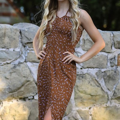 Front Side Slit Maxi Dress