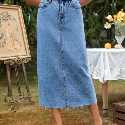 Midi Denim Skirt
