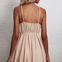 XL Beige A-Line Front Bow Dress