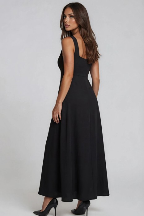 Miss  Sparkling Square Neck Fit & Flare Midi Dress