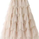  Tiered chiffon midi skirt