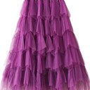 Small Purple Tiered chiffon midi skirt