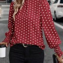  Polka Dot Print Blouse