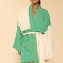  Two tone kimono/ robe