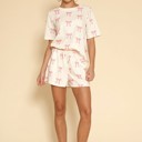  BOW Printed waffle lounge set