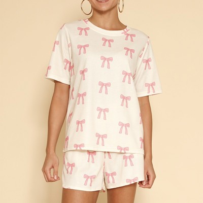 BOW Printed waffle lounge set