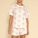  BOW Printed waffle lounge set