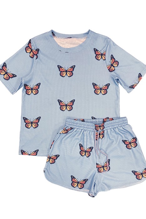 MONARCH Printed waffle lounge set