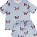  MONARCH Printed waffle lounge set