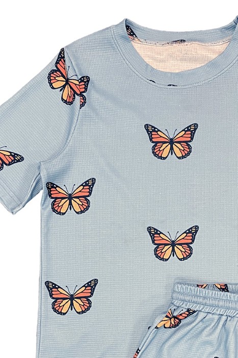 MONARCH Printed waffle lounge set