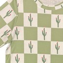  Cactus check printed waffle lounge set