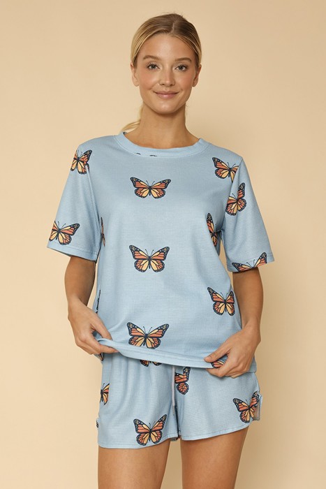 MONARCH Printed waffle lounge set