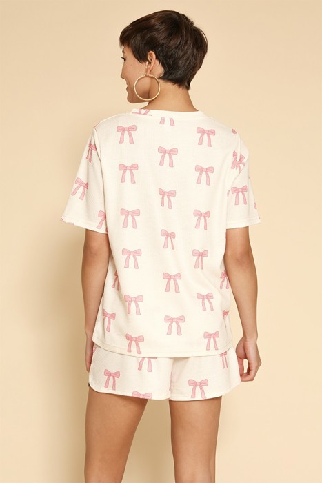 BOW Printed waffle lounge set