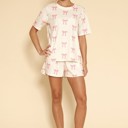  BOW Printed waffle lounge set