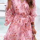  Miss Sparkling Floral Wrap Dress