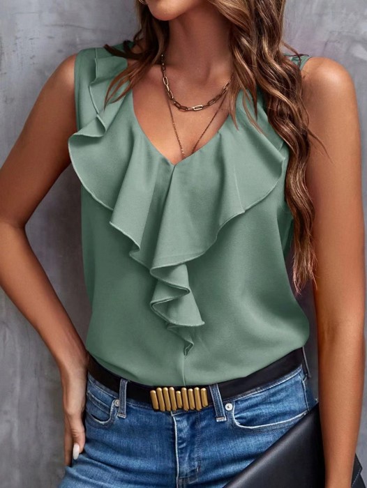 Ruffle Trip Top