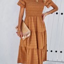  Smocked Tiered Midi Dress
