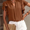 Small Brown Ruffle blouse