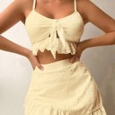 Yellow Small Miss Sparkling 3 piece swimsuit and cover up set