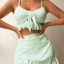 mint Small Miss Sparkling 3 piece swimsuit and cover up set