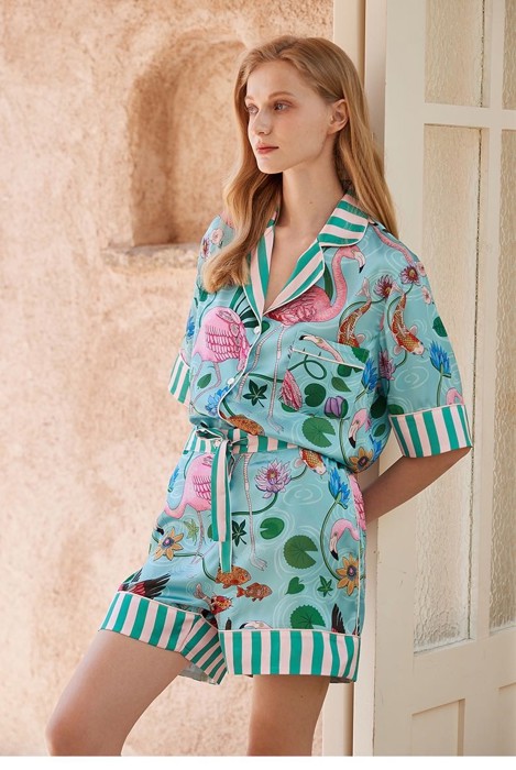 Printed two piece lounge set