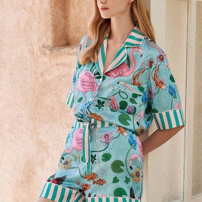 Printed two piece lounge set