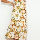 Small Yellow Miss Sparkling One shoulder floral print dress