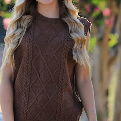 Cable Knit Sweater Vest 