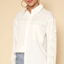  Bow sleeve button down shirt