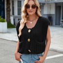 Small Black Knit button up vest