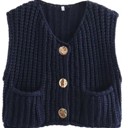 Small Navy Knit button up vest