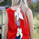  Open back bow sweater