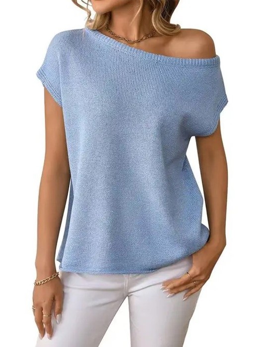 Miss Sparkling Off Shoulder Knit Top