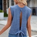  Miss Sparkling Sweater Tie Back Top