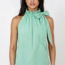  Miss Sparkling Striped Halter Top
