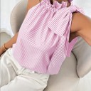  Miss Sparkling Striped Halter Top