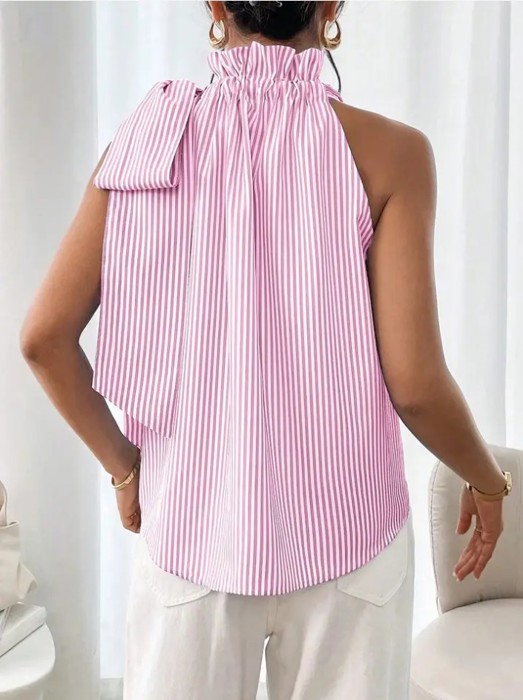 Miss Sparkling Striped Halter Top