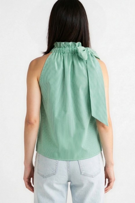 Miss Sparkling Striped Halter Top