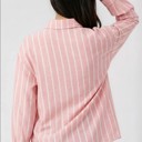  Miss Sparkling Oversized Striped Button-Up Shirt